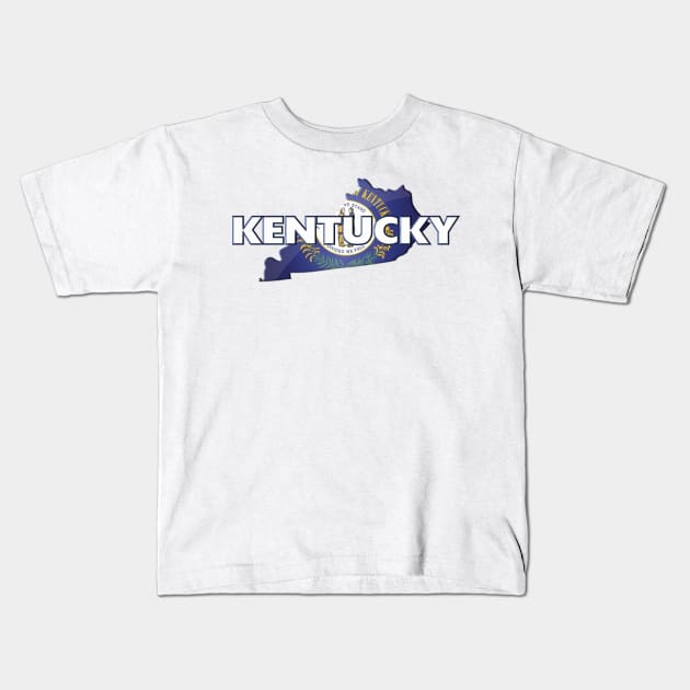 Kentucky Colored State Kids T-Shirt by m2inspiration